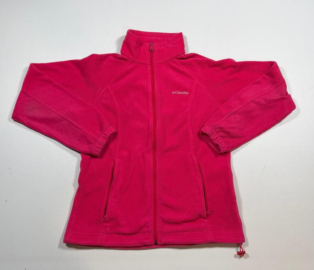 Columbia Jacket Womens Size M Pink Fleece Full Zip Pockets Lightweight Warm